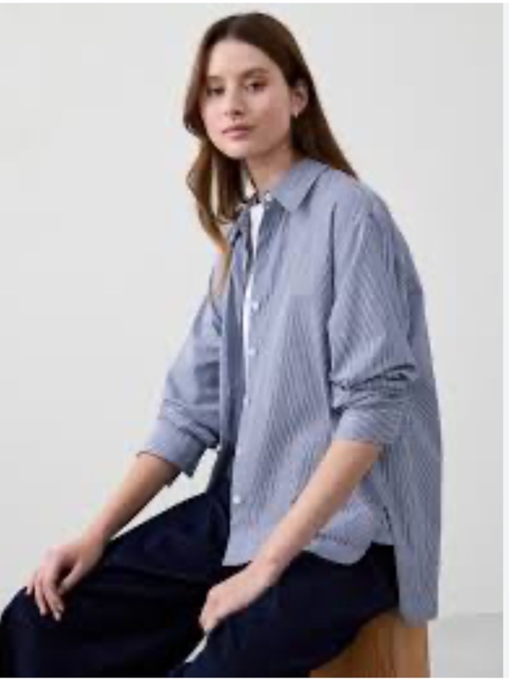 Banana Republic Factory Oversized Cotton Striped Shirt